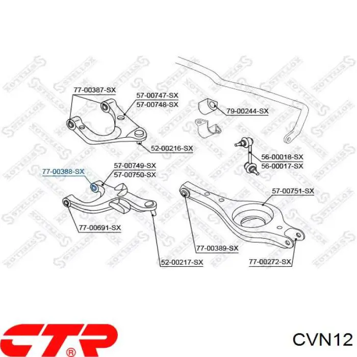CVN12 CTR Silentblock wahacza tylnego dolnego