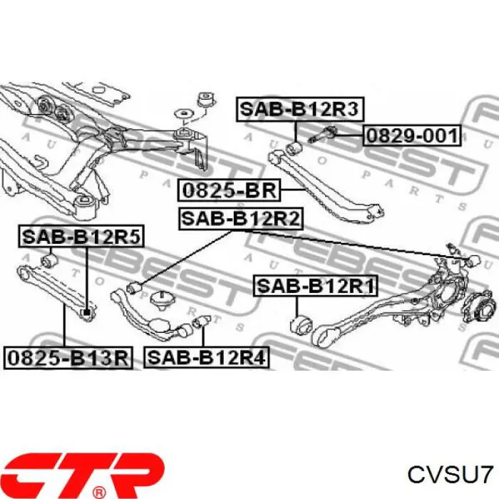 CVSU7 CTR Silentblock wahacza poprzecznego tylnego wewnętrzny