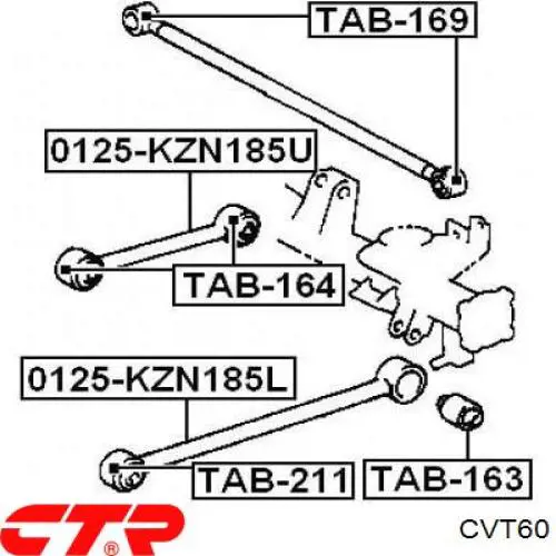 Do koszyka CVT60 CTR Silentblock wahacza podłużnego tylnego dolnego