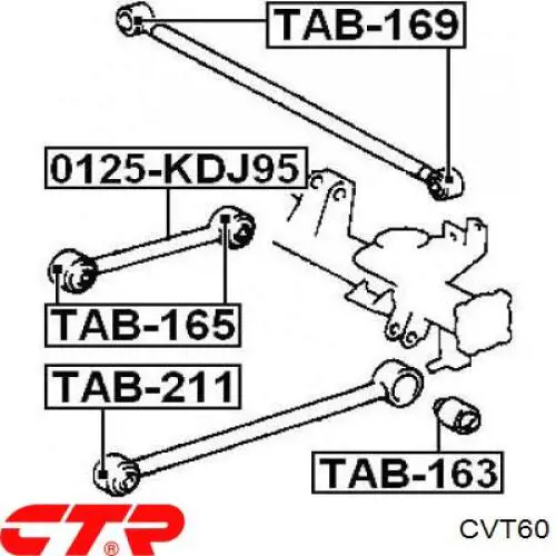 CVT60 CTR Silentblock wahacza podłużnego tylnego dolnego