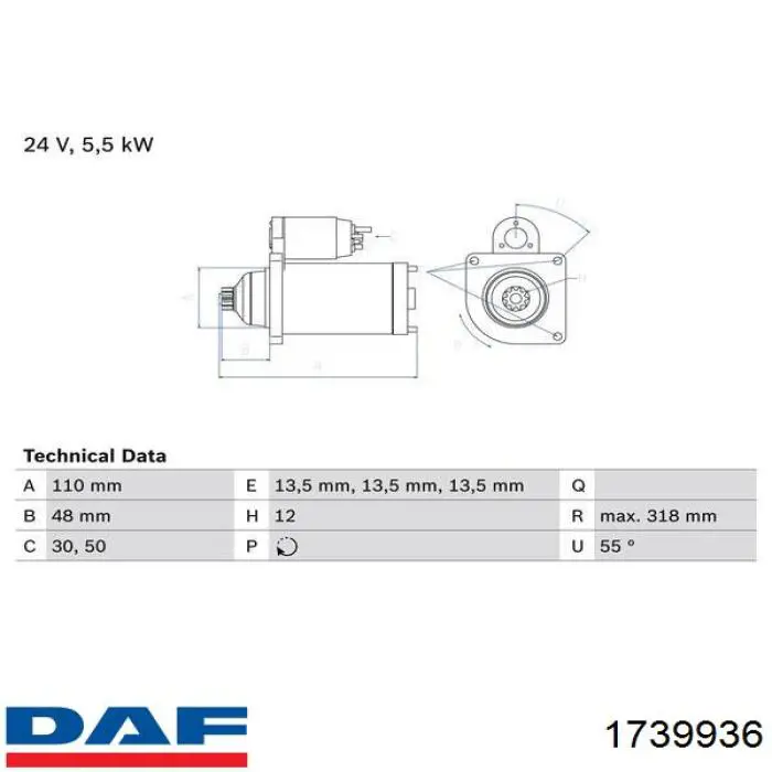 Do koszyka 1739936 DAF Rozrusznik