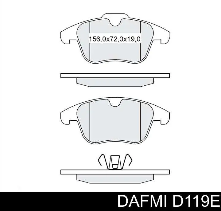 D119E Dafmi Klocki hamulcowe przednie tarczowe