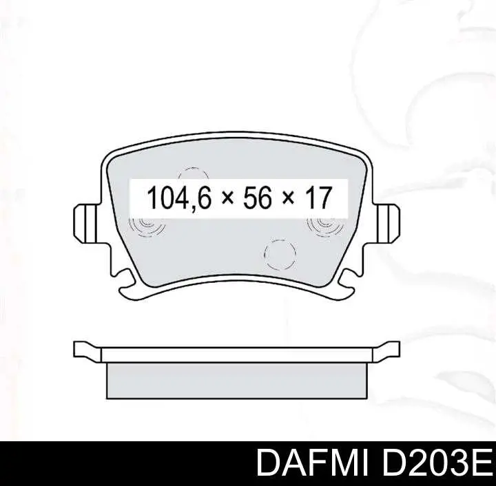 D203E Dafmi Okładziny (klocki) do hamulców tarczowych tylne