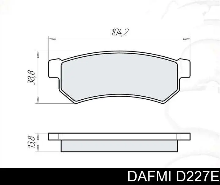 D227E Dafmi Okładziny (klocki) do hamulców tarczowych tylne