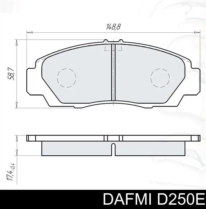 D250E Dafmi Klocki hamulcowe przednie tarczowe