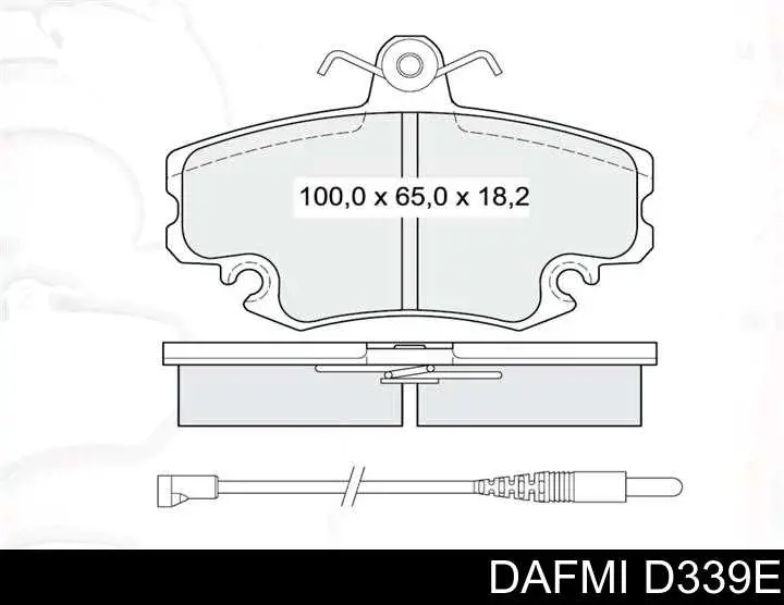 D339E Dafmi Klocki hamulcowe przednie tarczowe