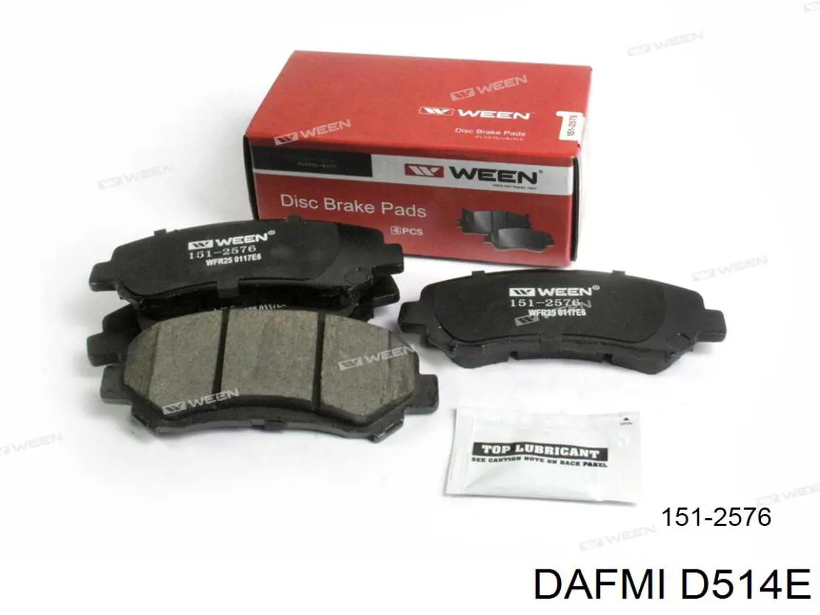 D514E Dafmi Klocki hamulcowe przednie tarczowe