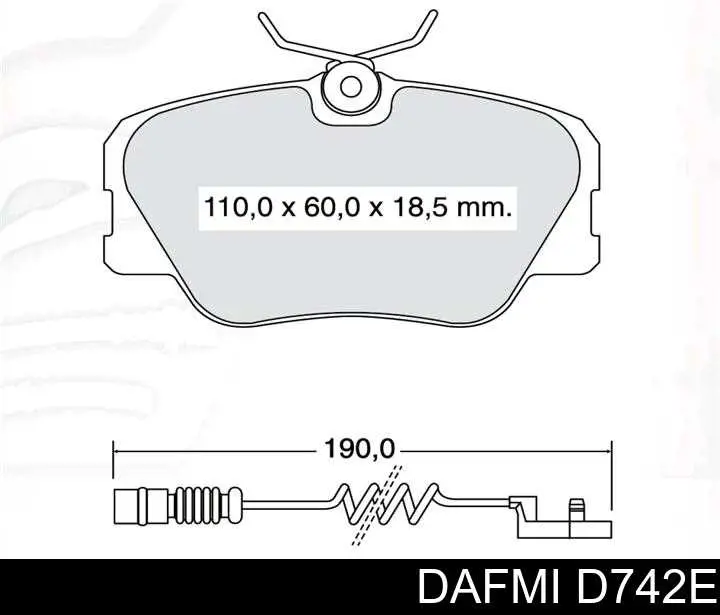 D742E Dafmi Klocki hamulcowe przednie tarczowe