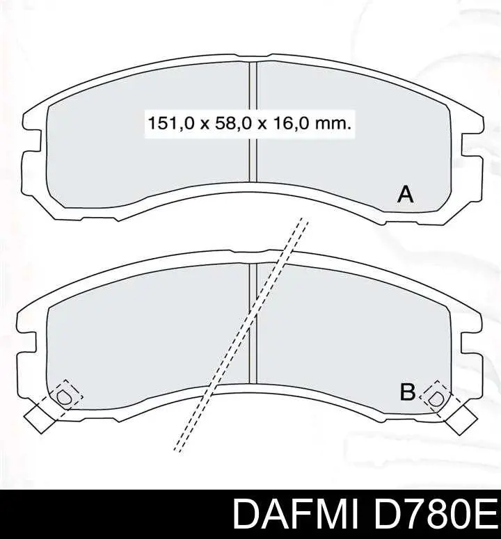 D780E Dafmi Klocki hamulcowe przednie tarczowe