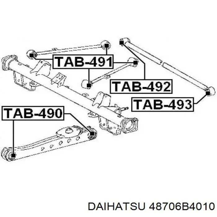 Silentblock tylnego resoru tylny Toyota 48706B4010 cena, od 21,57 USD