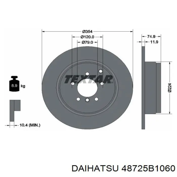 Do koszyka 48725B1060 Daihatsu Silentblock tylnej belki