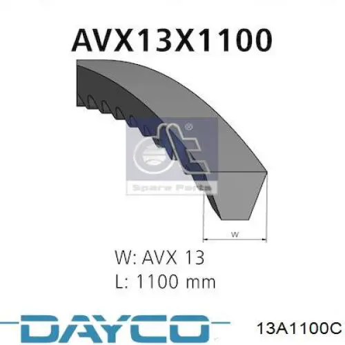 Pas napędowy mechanizmów Dayco 13A1100C cena, od 11,01 USD