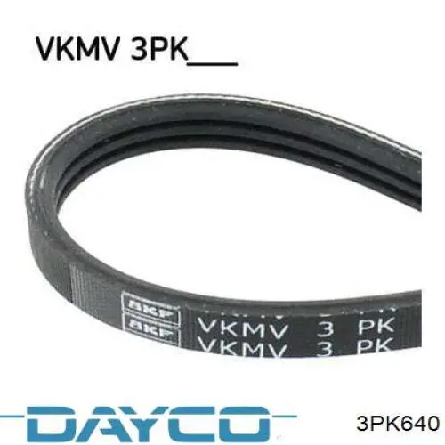 Do koszyka 3PK640 Dayco Pas napędowy mechanizmów