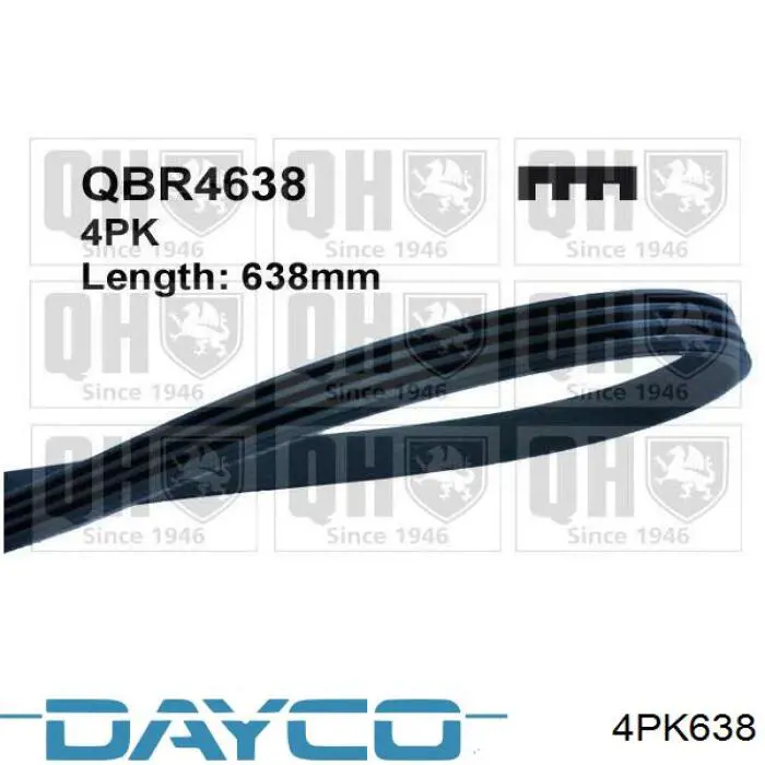 Pas napędowy mechanizmów Dayco 4PK638 cena, od 6,19 USD
