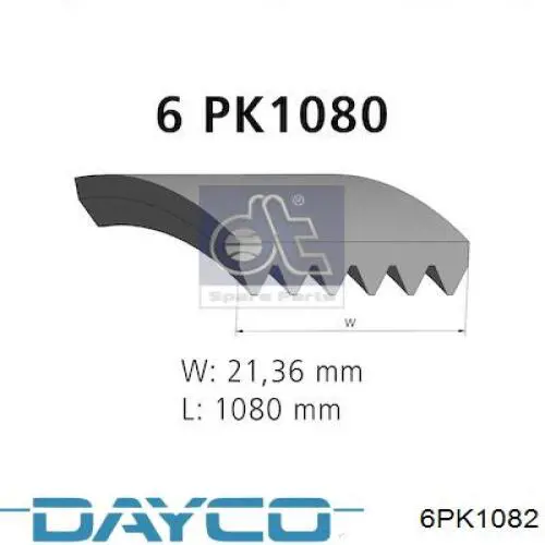 Do koszyka 6PK1082 Dayco Pas napędowy mechanizmów