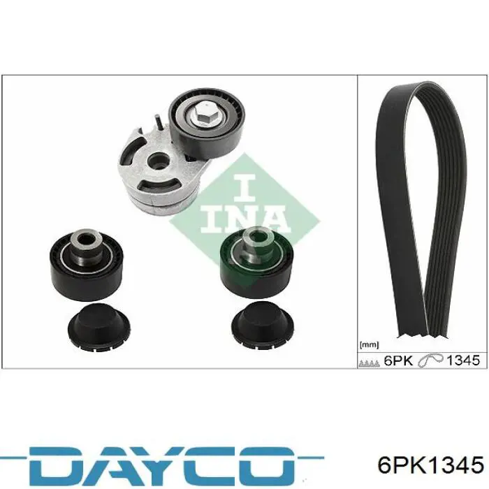 Do koszyka 6PK1345 Dayco Pas napędowy mechanizmów