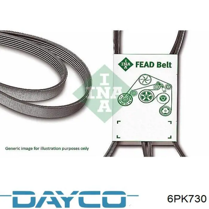 Pas napędowy mechanizmów Dayco 6PK730 cena, od 9,73 USD