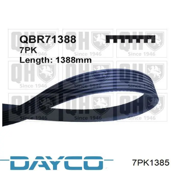 Pas napędowy mechanizmów Dayco 7PK1385 cena, od 18,48 USD