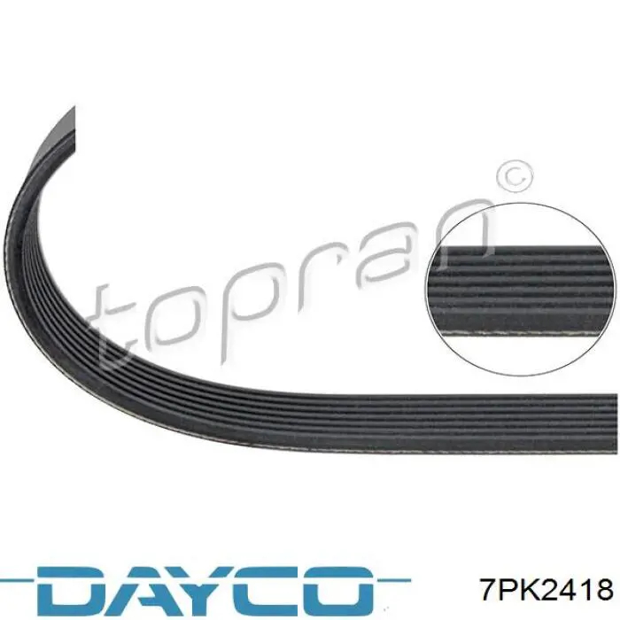 Do koszyka 7PK2418 Dayco Pas napędowy mechanizmów