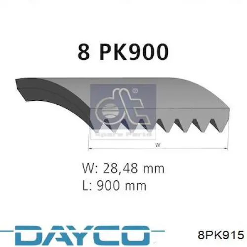 8PK915 Dayco Pas napędowy mechanizmów