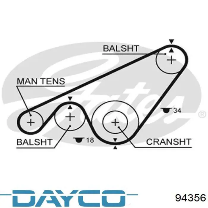Do koszyka 94356 Dayco Pasek rozrządu