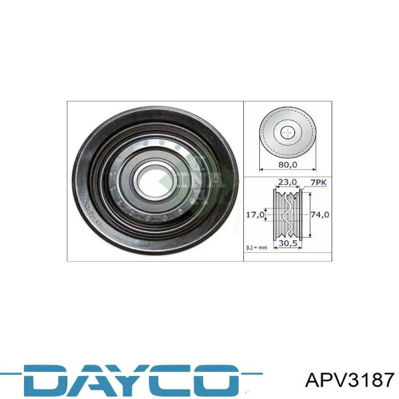 Do koszyka APV3187 Dayco Rolka napinacza paska napędowego