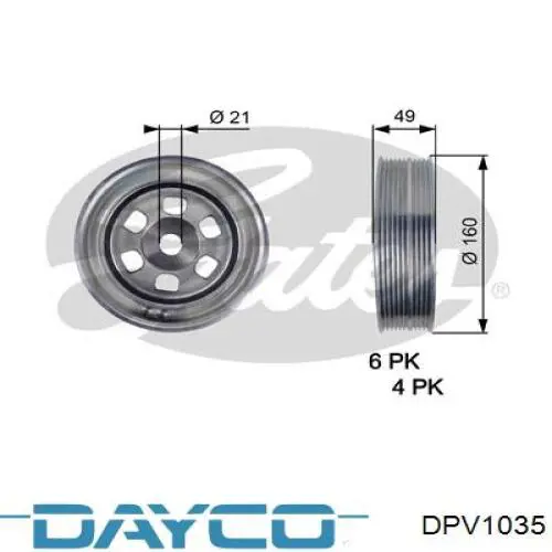 DPV1035 Dayco Koło pasowe wału korbowego