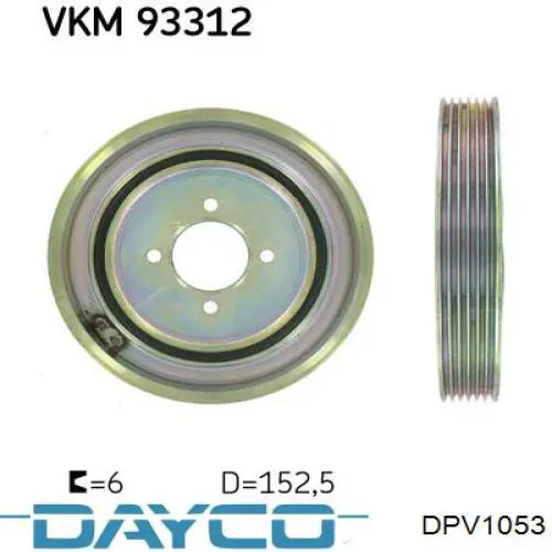 Koło pasowe wału korbowego Dayco DPV1053 cena, od 63,50 USD