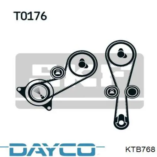 Do koszyka KTB768 Dayco Pasek rozrządu, zestaw