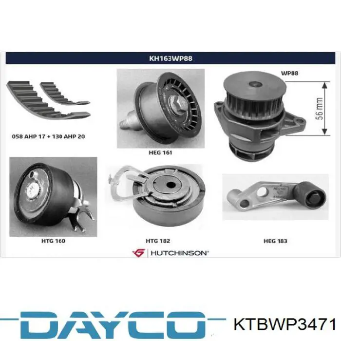 Pasek rozrządu, zestaw Dayco KTBWP3471 cena, od 177,16 USD