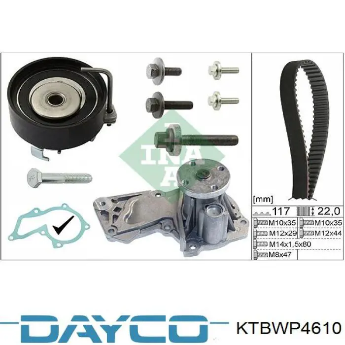 Pasek rozrządu, zestaw Dayco KTBWP4610 cena, od 104,48 USD