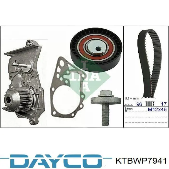 Pasek rozrządu, zestaw Dayco KTBWP7941 cena, od 115,32 USD