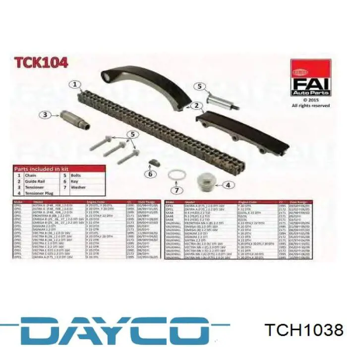 TCH1038 Dayco łańcuch pompy wtryskowej