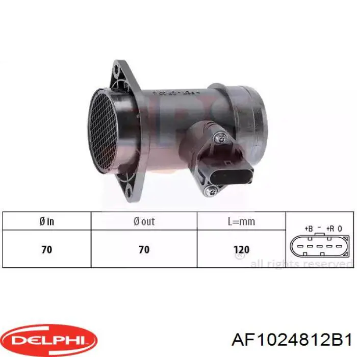 AF1024812B1 Delphi Czujnik przepływu powietrza, przepływomierz powietrza M.A.F.