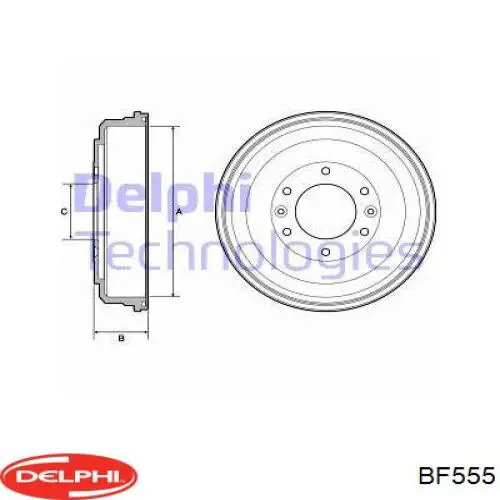 Bęben hamulcowy tylny Delphi BF555 cena, od 76,80 USD