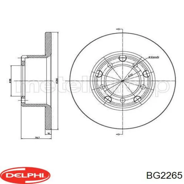 BG2265 Delphi Tarcza hamulcowa przednia