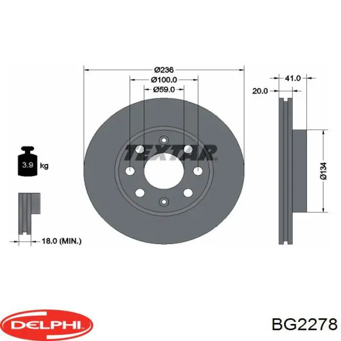Do koszyka BG2278 Delphi Tarcza hamulcowa przednia
