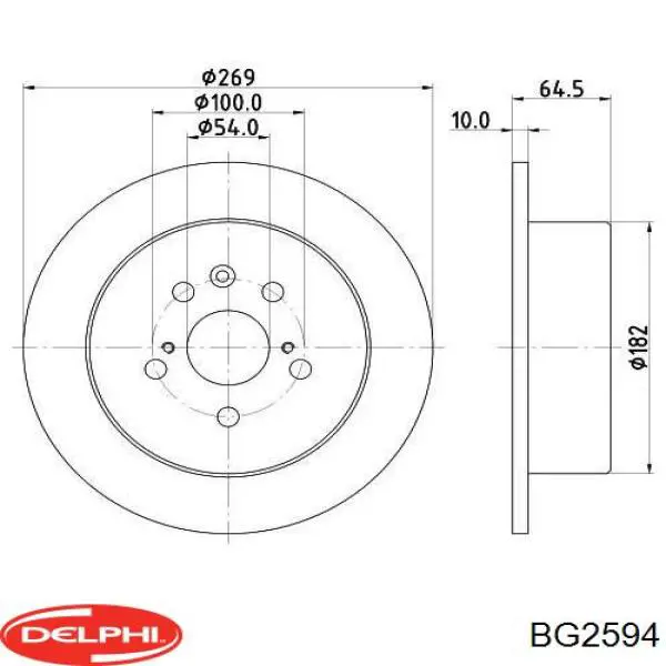 Do koszyka BG2594 Delphi Tarcza hamulcowa tylna