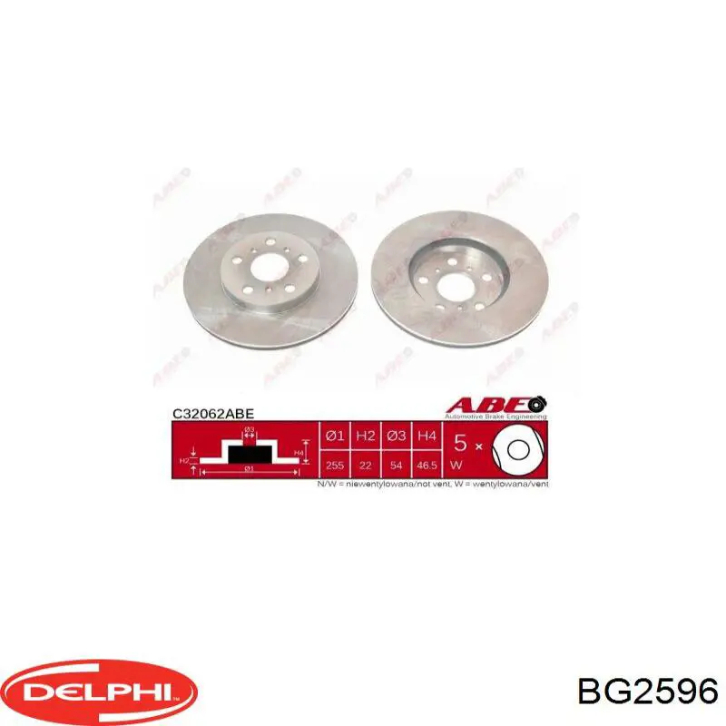 Tarcza hamulcowa przednia Delphi BG2596 cena, od 40,37 USD