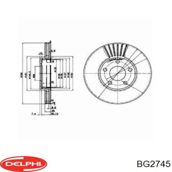 BG2745 Delphi Tarcza hamulcowa przednia