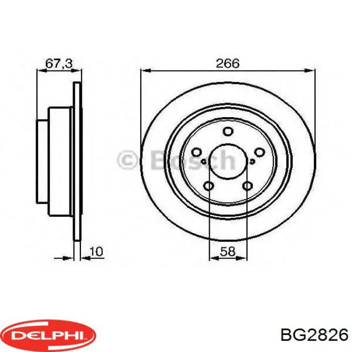 BG2826 Delphi tarcza hamulcowa tylna