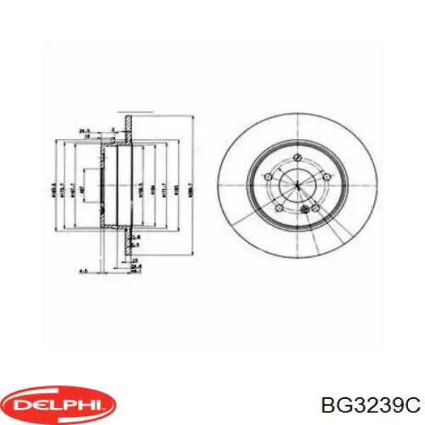 BG3239C Delphi tarcza hamulcowa tylna