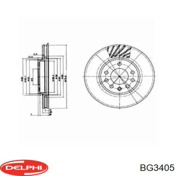 Tarcza hamulcowa przednia Delphi BG3405 cena, od 74,89 USD