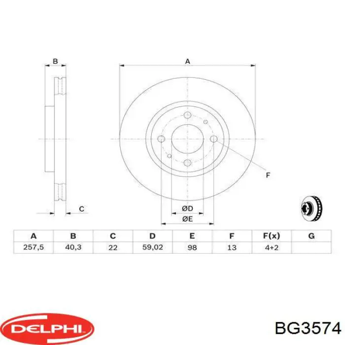 Do koszyka BG3574 Delphi Tarcza hamulcowa przednia