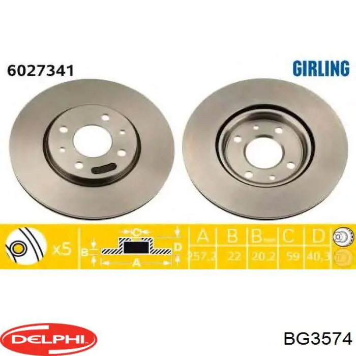 Tarcza hamulcowa przednia Delphi BG3574 cena, od 38,76 USD