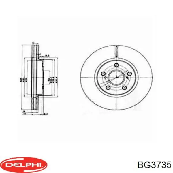 BG3735 Delphi tarcza hamulcowa przednia
