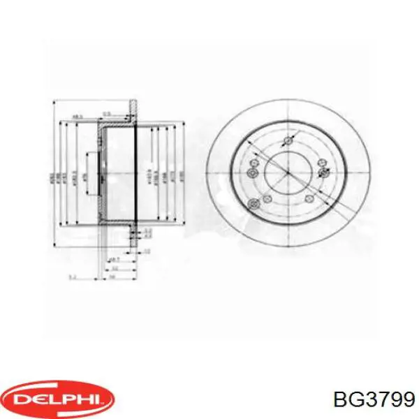 BG3799 Delphi tarcza hamulcowa tylna