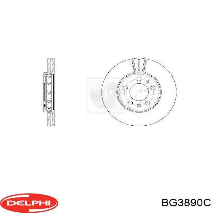 BG3890C Delphi tarcza hamulcowa tylna