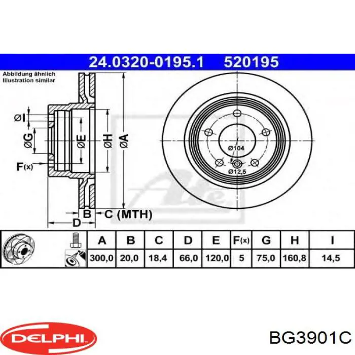 BG3901C Delphi tarcza hamulcowa tylna