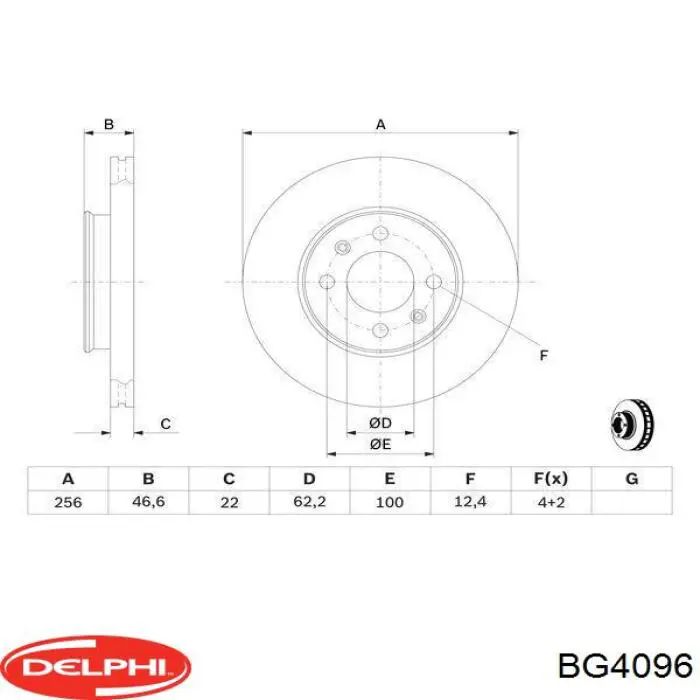 BG4096 Delphi tarcza hamulcowa przednia